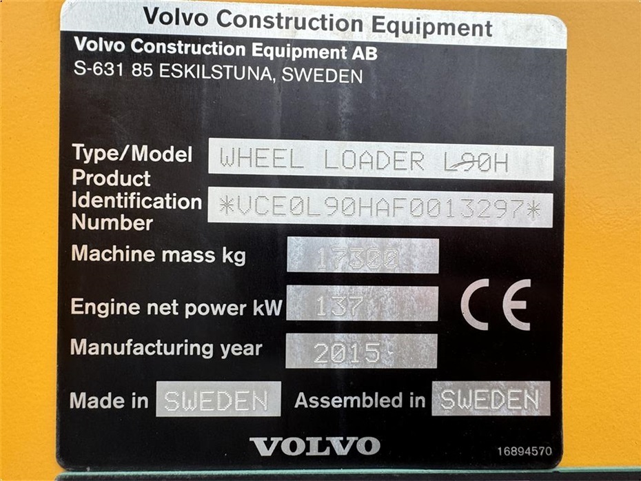 Volvo L 90 H KUN 5900 TIMER! - Læssemaskiner - Gummihjulslæssere - 14