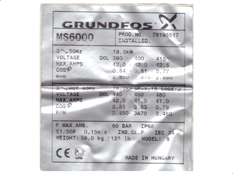 Grundfos SP60/11 - 25 HK - Vandingsmaskiner - Pumper - 1