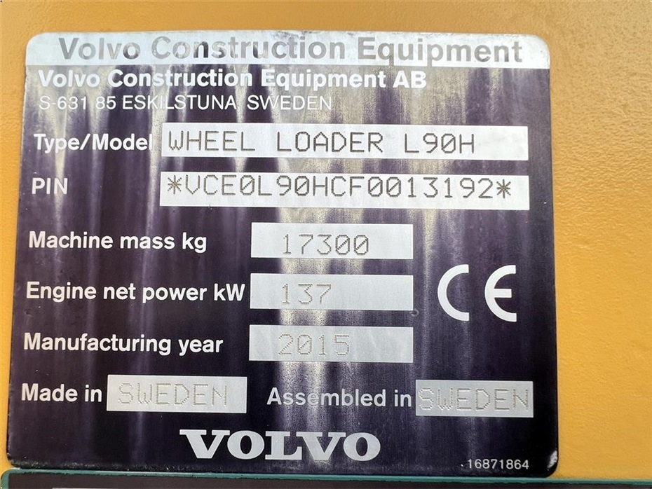 Volvo L 90 H KUN 4700 TIMER! - Læssemaskiner - Gummihjulslæssere - 18