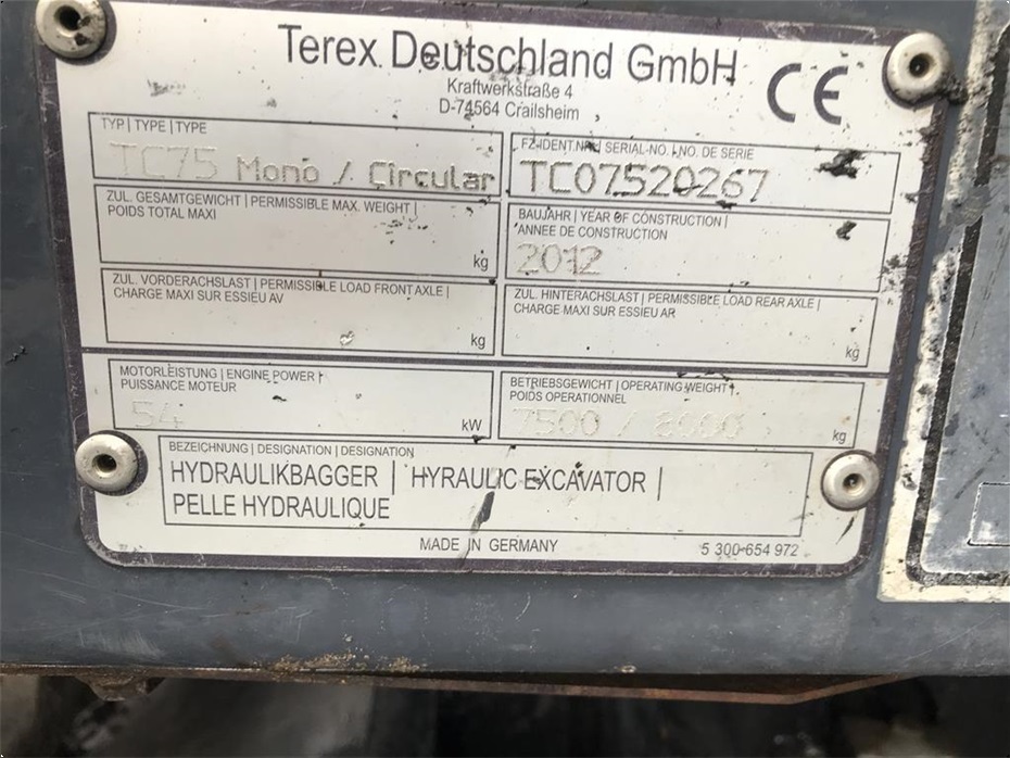 Terex TC 75 Engcon rotortilt - Gravemaskiner - Gravemaskiner på bånd - 19