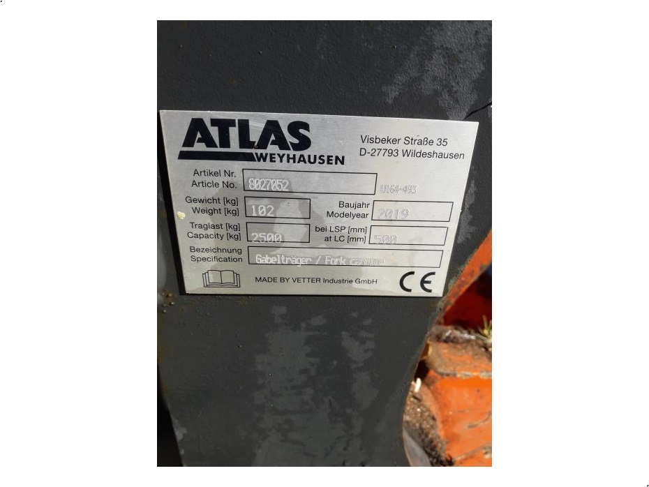 Atlas 2500KG - Redskaber - Pallegafler - 5
