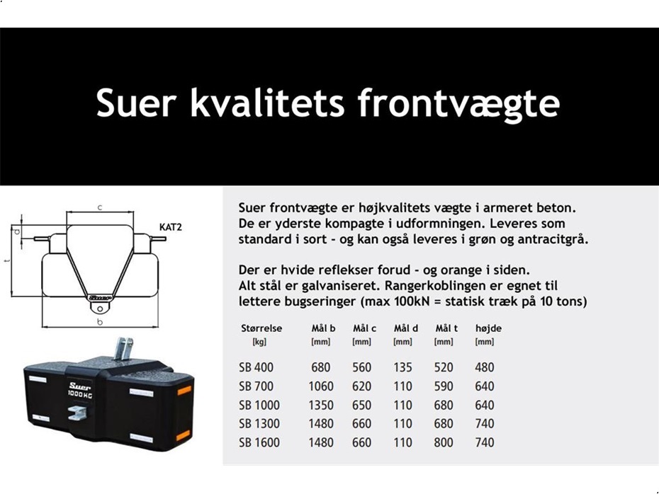 Suer 1000kg kompakt - www.suer.dk Gratis levering ved bestilling på suer.dk - Traktor tilbehør - Vægte - 3