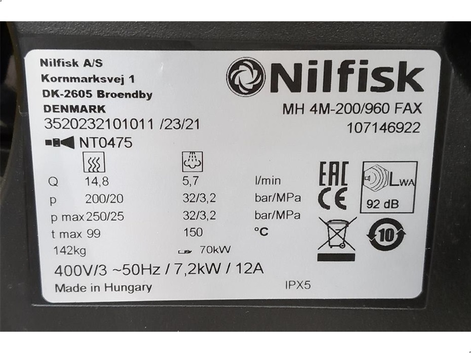 Nilfisk 200/960 FAX - Rengøring - Højtryksrensere - 4
