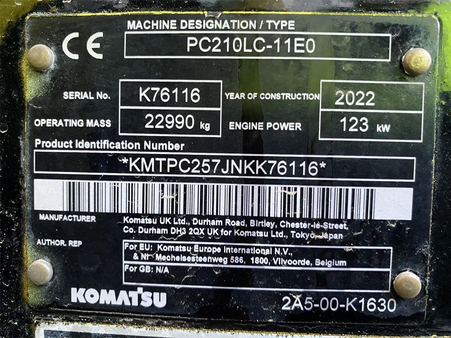 Komatsu PC210LC-11EO - Gravemaskiner - Gravemaskiner på bånd - 11