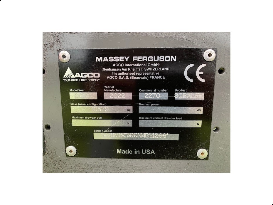 Massey Ferguson 2270 - Fabriksny - Klargjort! - Pressere - Bigballe - 6