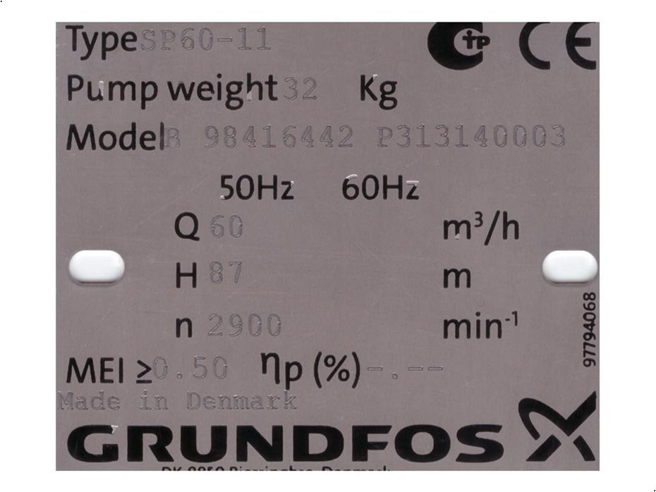 Grundfos SP60/11 - 25 HK - Vandingsmaskiner - Pumper - 3